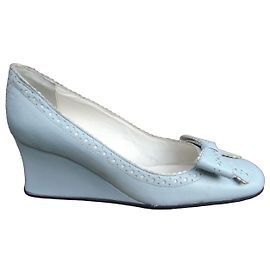 Escarpins compensés Stéphane Kelian cuir bleu clair Bleu clair