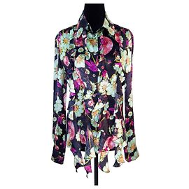 Emanuel Ungaro Ungaro camicia in seta con volant Multicolore
