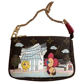 Louis Vuitton Monogram x Yayoi Kusama Clutch Brown Pink White