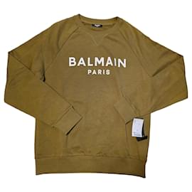 Balmain Sweater Print Olivgrün