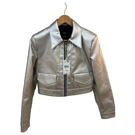 Mango Kurze silberne Jacke MNG Silber