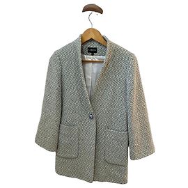 Blazer Caroll verde e beige Beige Verde