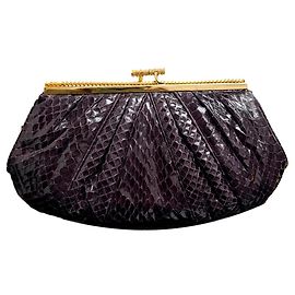 Judith Leiber Exotic Leather Handbag Dark Blue Dark blue
