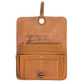 Hermès Dogon Wallet Cognac – Clou de Selle – removable coin pocket Cognac