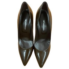 Autre Marque Kalogirou  Brown Leather Pointed Toe High Heel Pumps Brown