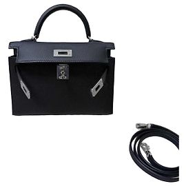 Hermès Mini Kelly Epsom Black Silver Hardware Black Silver hardware