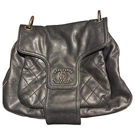 Bolso Chanel Flap Negro de Algodón Negro
