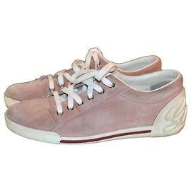 Baskets Gucci en daim rose Rose Multicolore