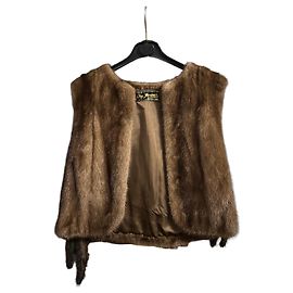 Autre Marque Chaleco/abrigo de visón sin mangas Castaño