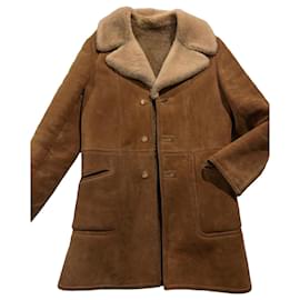 Autre Marque Brown shearling wool coat Brown