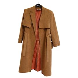 Autre Marque Camel goat leather long coat Léo Marciano Brown Camel