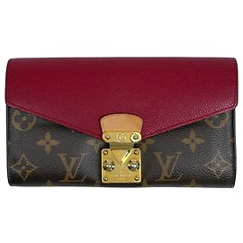 Carteira Pallas Louis Vuitton Marrom Vermelho Fuschia Monograma