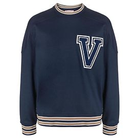 Sudadera Valentino Azul Marino con Aplicación 'V' Azul oscuro