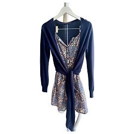 Comptoir Des Cotonniers Conjunto de vestido e cardigan azul marinho com estampa floral Azul Multicor