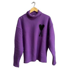 Pull en laine vierge AMI Paris Violet