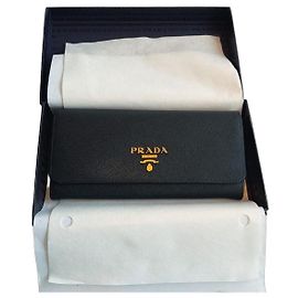 Prada Large Saffiano leather wallet Black