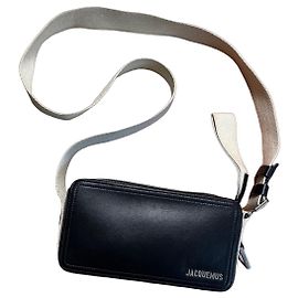Jacquemus black leather shoulder bag Black
