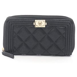 Chanel Boy Chanel Zip Wallet Black