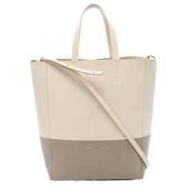 Céline Celine Vertical Small Cabas Tote Bag Beige Cream