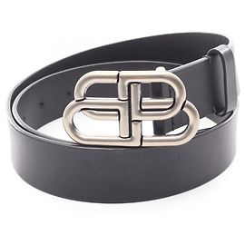 Cinto com fivela logo BB Balenciaga Preto