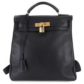 Hermès Kelly Ad GM Rucksack Schwarz