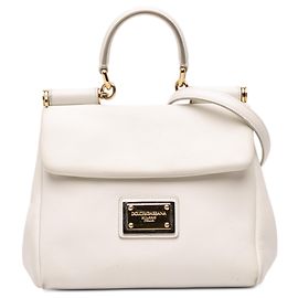 Bolso Soft Sicily pequeño de piel blanca de Dolce & Gabbana Blanco