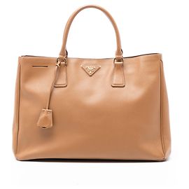 Prada Grande Tote Galleria Saffiano Lux Marrom Marrom Camelo