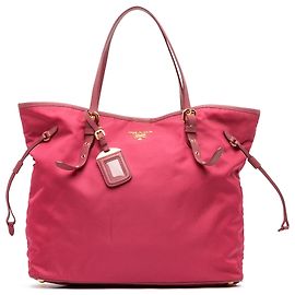 Prada Pink Saffiano Trimmed Tessuto Tote Pink Other