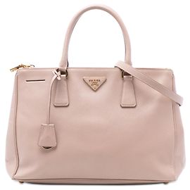 Prada Sac Galleria Double Zip Medium Saffiano Lux Rose Rose