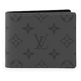 Carteira Bifold Slender Monogram Eclipse Reverse da Louis Vuitton Marrom Preto