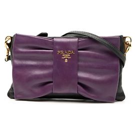 Borsa a Spalla Prada Ribbon Nero Porpora