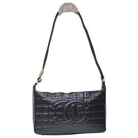 Borsa Chanel in pelle barra di cioccolato Nero
