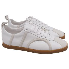 Sneakers basse Totême in pelle bianca Bianco Crudo