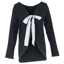 Marni Strickjacke aus schwarzer Wolle mit Banddetails Schwarz