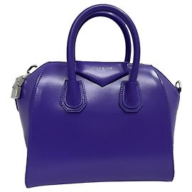 Givenchy Mini Antigona Top Handle Bag in Purple Calf Leather Purple