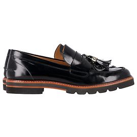 Mocassins à franges Manila de Stuart Weitzman en cuir verni noir Noir