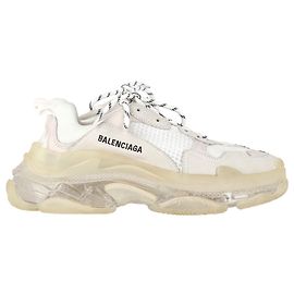Baskets Balenciaga Triple S à semelle transparente en polyester blanc Blanc Écru