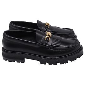 Céline Mocassins Celine Triomphe Frame Margaret en cuir verni noir Noir