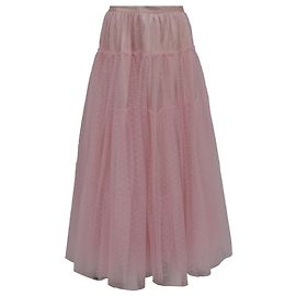 Loveshackfancy Midi-Rock aus Schweizer Punktspitze in Pink Polyester Pink