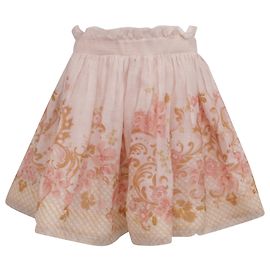 Falda Mini Flip Postcard Zimmermann en Seda Rosa Rosa