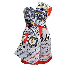 Robe Mini Bustier Imprimée Budweiser Moschino Couture en Polyester Multicolore Multicolore