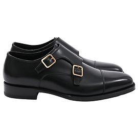 Tom Ford Claydon Double-Monk-Strap Shoes in Black Leather Black