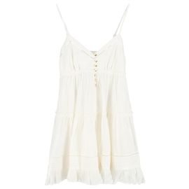 Maje Aje Aria Mini Dress in White Cotton White Cream