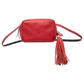 Leder-Gürtelbeutel Monogram Lou von Saint Laurent Rot