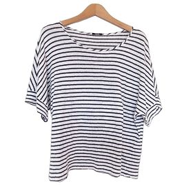Autre Marque T-shirt ampia in cotone e lino Denham Nero