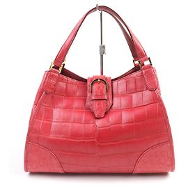 Autre Marque COCOCELUX GOLD Crocodile Handbag Red