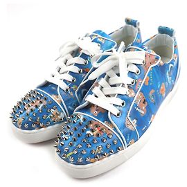 Baskets en cuir Lewis Junior Christian Louboutin Blanc Bleu