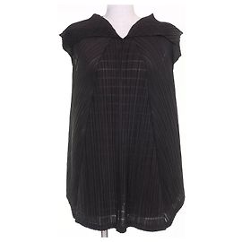 Issey Miyake PLEATS PLEASE Switch design A-line Polyester Tunic Bronze Dark brown