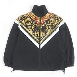 Versace Blouson aus Polyester mit Barockmuster Schwarz