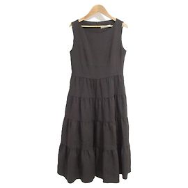 Autre Marque schön niedlich Streifen Aero Twill Kleid Braun